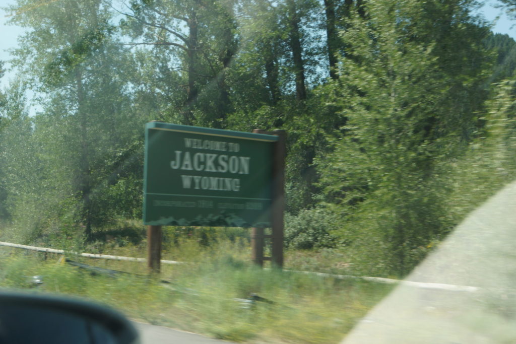 Arriving Jackson. South Entrance to the Park. August 1 2017