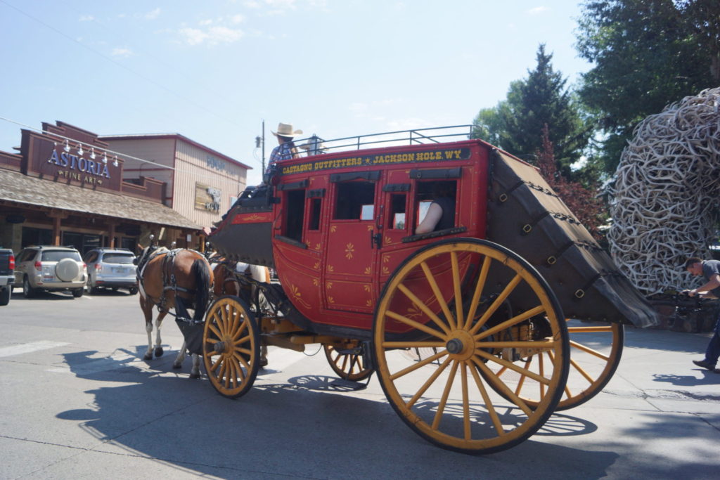 New Cars...and Stagecoach... in Jackson. WY