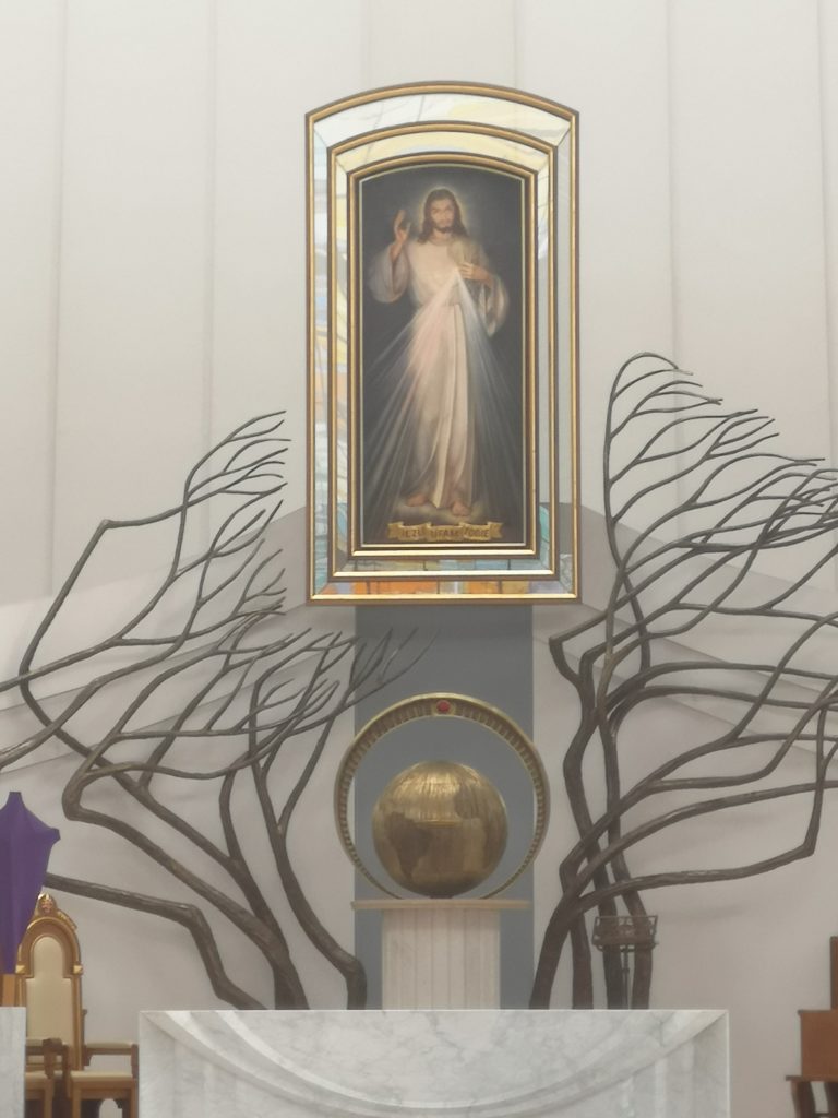 Altar in the Divine Mercy Sanctuary, south of Krakow. 15th April